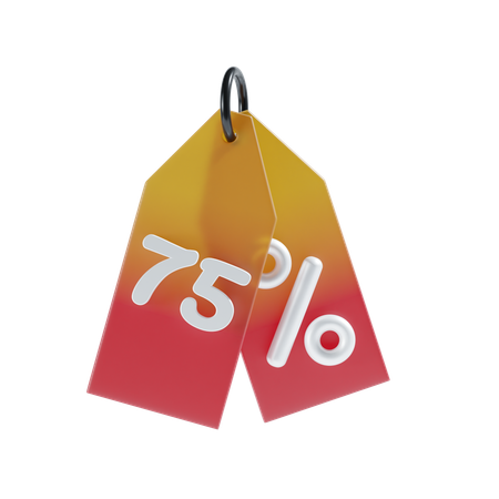 75 Percent  3D Icon