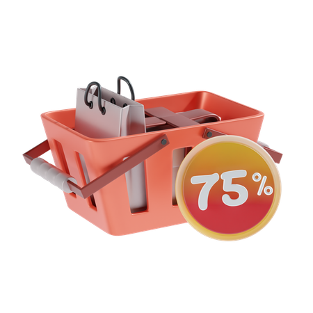 75 Percent  3D Icon
