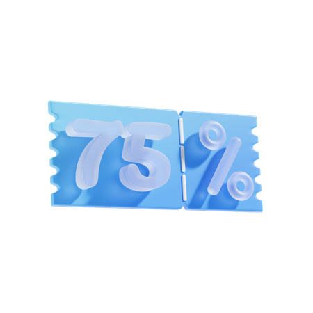 75 Percent  3D Icon