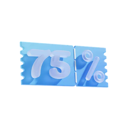 75 Percent  3D Icon