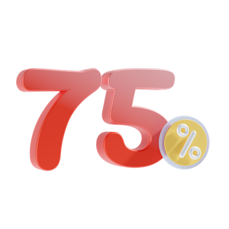 75 Percent  3D Icon