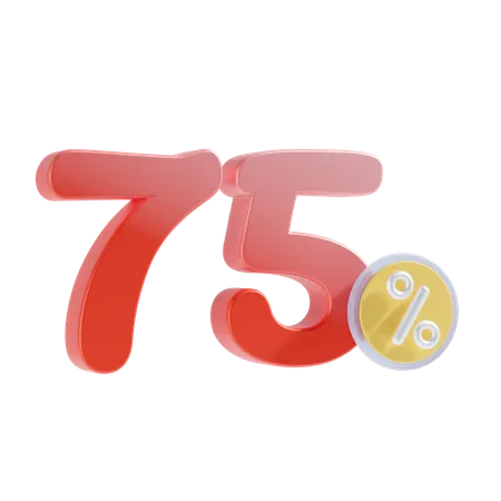 75 Percent  3D Icon