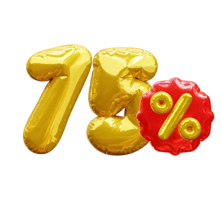 75 percent  3D Icon