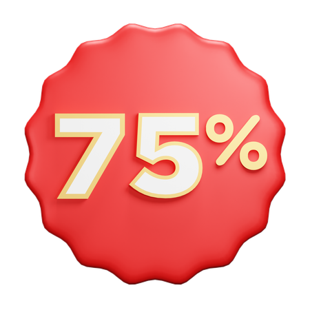 75 percent  3D Icon