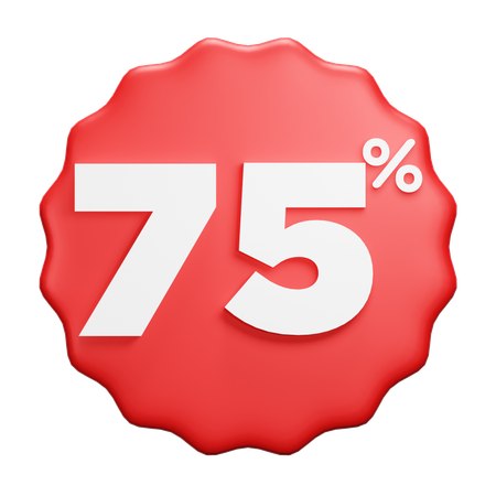 75 percent  3D Icon