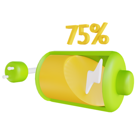 75 Percent  3D Icon