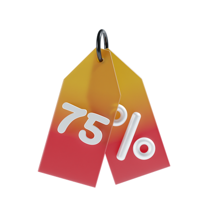 75 Percent  3D Icon