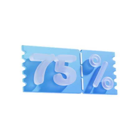75 Percent  3D Icon