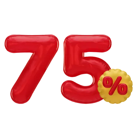 75 Percent Discount  3D Icon