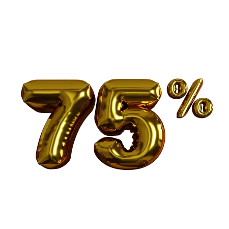 75 Percent Discount  3D Icon