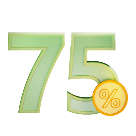 75 Percent Discount  3D Icon