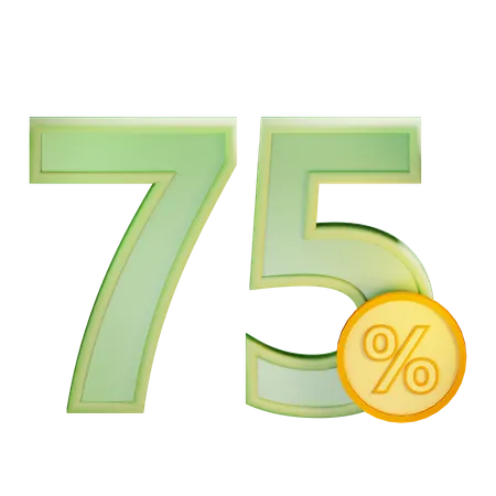 75 Percent Discount  3D Icon