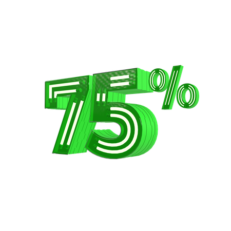 75 Percent Discount  3D Icon