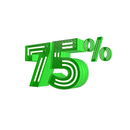 75 Percent Discount  3D Icon