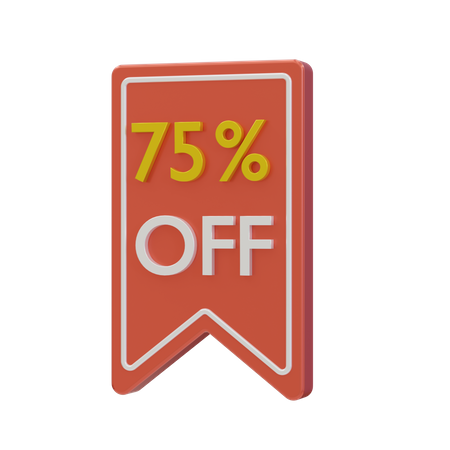 75 percent discount  3D Icon