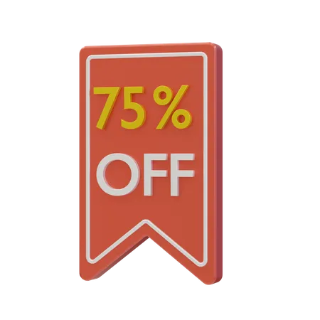 75 percent discount  3D Icon