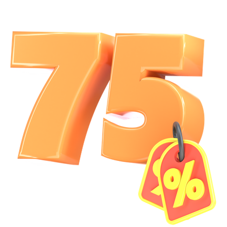 75 Percent Discount  3D Icon