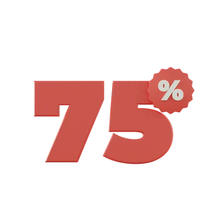 75 Percent Discount  3D Icon