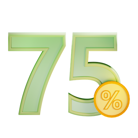 75 Percent Discount  3D Icon