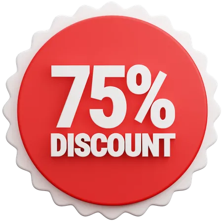 75 Percent Discount  3D Illustration