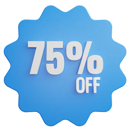 75 Percent Discount  3D Illustration