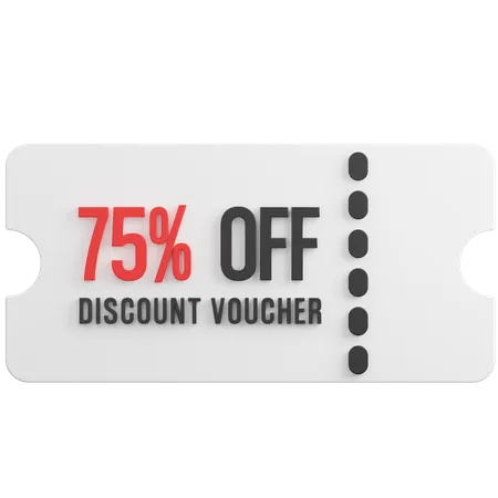 75 Percent Discount  3D Illustration