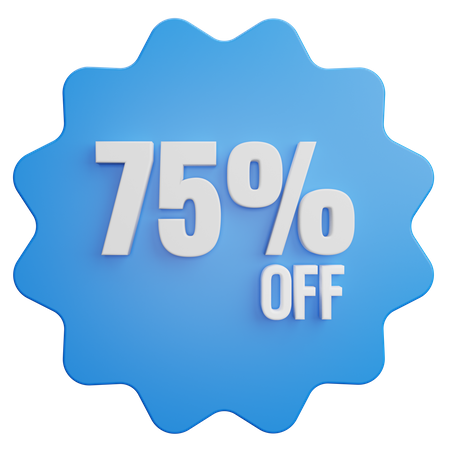75 Percent Discount  3D Illustration