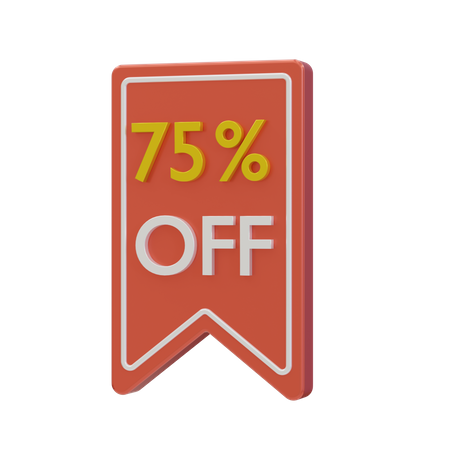 75 percent discount  3D Icon
