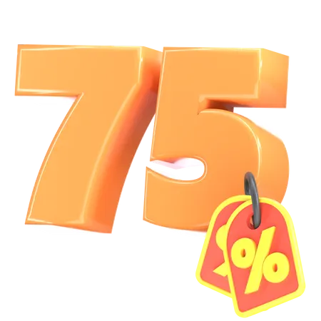 75 Percent Discount  3D Icon