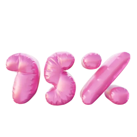 75 Percent Discount Balloon  3D Illustration