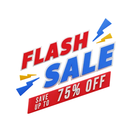 75 Percent Flash Sale  3D Illustration
