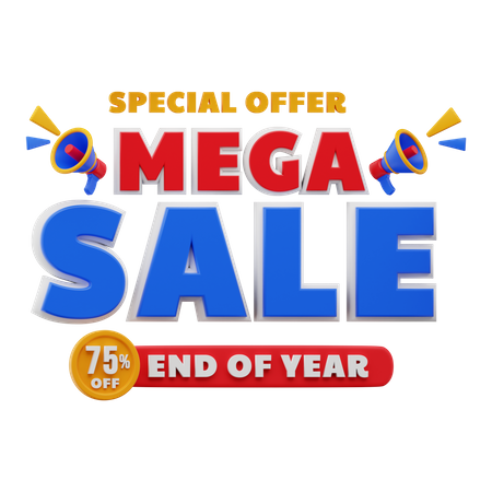 75 Percent Mega sale  3D Sticker