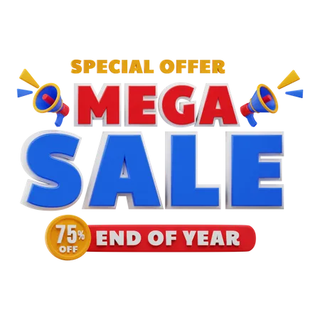 75 Percent Mega sale  3D Sticker