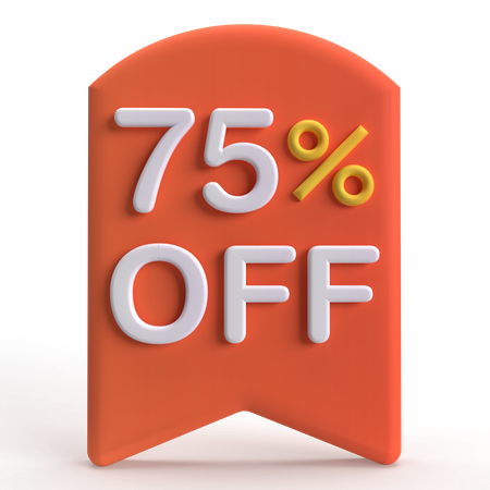 75 Percent Off  3D Icon