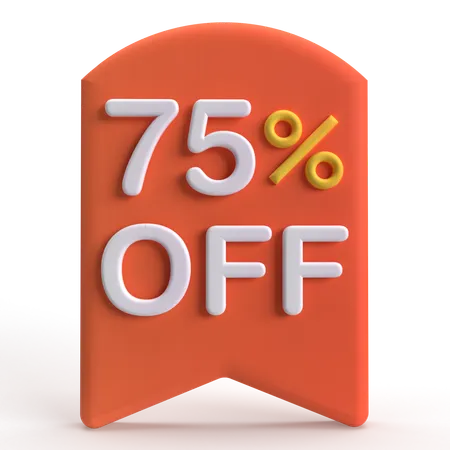 75 Percent Off  3D Icon