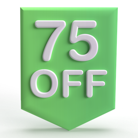 75 Percent Off  3D Icon