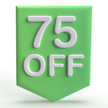 75 Percent Off  3D Icon