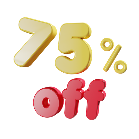 75 Percent Off  3D Icon