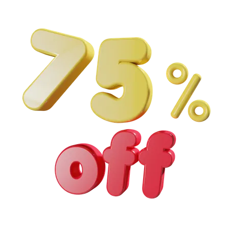 75 Percent Off  3D Icon