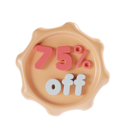 75 Percent Off  3D Icon