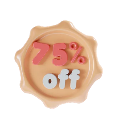 75 Percent Off  3D Icon