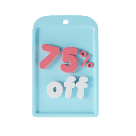 75 Percent Off  3D Icon