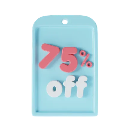 75 Percent Off  3D Icon