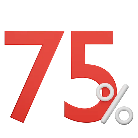 75 Percent Shopping Sale  3D Icon