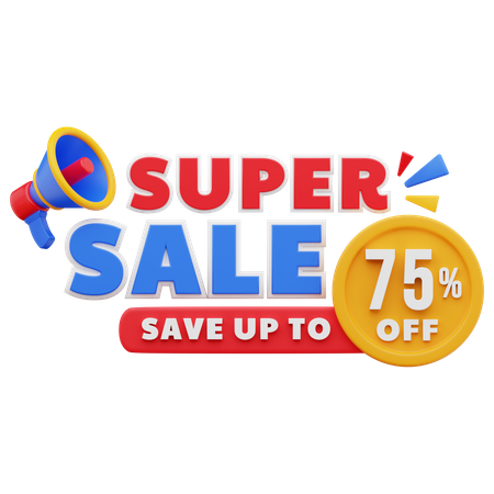 75 Percent Super Sale  3D Sticker