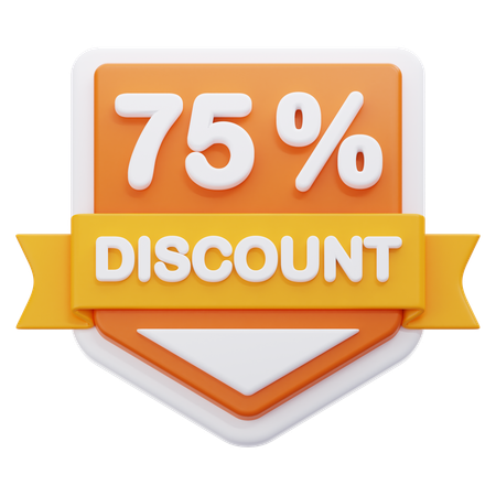 75 Percentage Discount  3D Icon