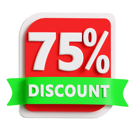 75 Percentage Discount  3D Icon