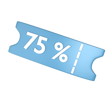 75 Percentage Discount  3D Icon