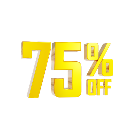 75 Percentage Discount  3D Icon