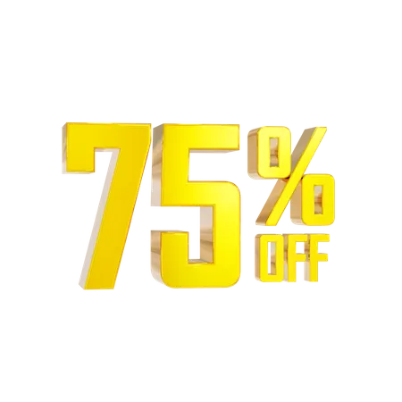 75 Percentage Discount  3D Icon